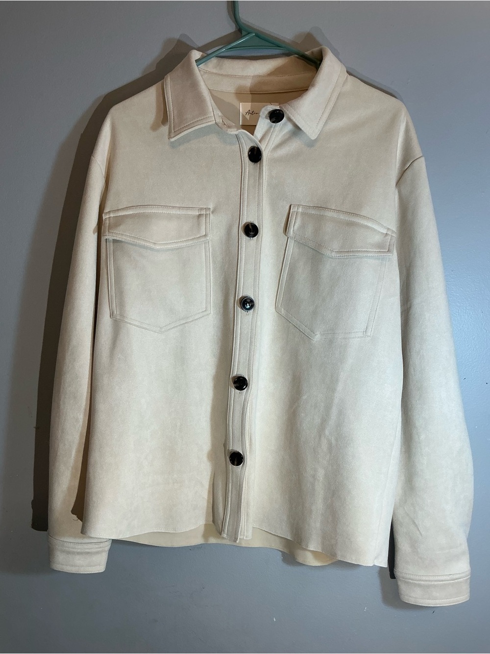 Cream Utility Jacket with Button Front - Picture 3 of 8